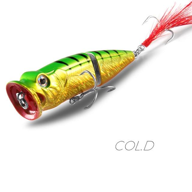 BEARKING Популярные модели розничных рыболовных приманок, твердые наживки разных цветов, поппер 70 мм, 11 г, плавающие приманки для верхней воды