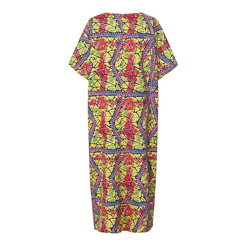 Oversized Women Short Sleeve Floral Print Casual Loose Dress