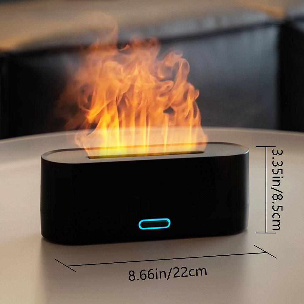 New Flame Air Humidifier Aroma Diffuser 160mL Ultrasonic Cool Mist Maker Fogger Led Essential Oil Simulation Flame Lamp Difusor