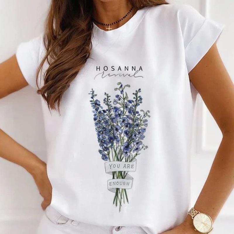 Модная креативная женская футболка с 3D рисунком розы 90-х годов, летняя блузка, свободные футболки с короткими рукавами, белые женские топы с круглым вырезом, одежда