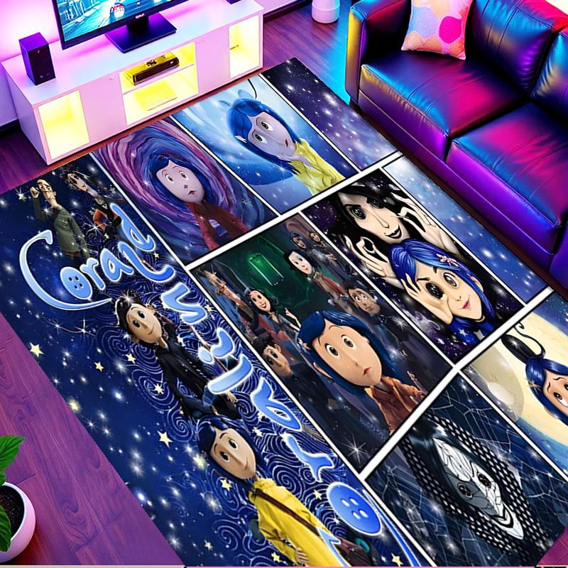 Coraline Print Rug, Washable Floor Carpet, For Entryway Dorm Laundry Room Office Study, Home Decor Birthday Christmas Gift