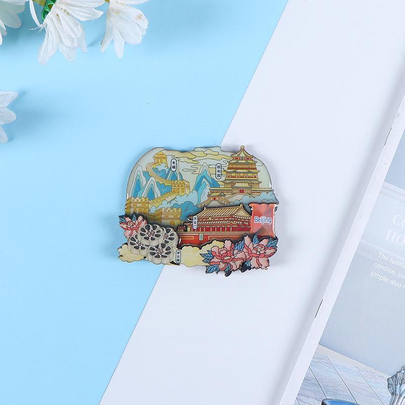 Национальный город Живописный Мультяшный Деревянный Эпоксидный Магнит на Холодильник