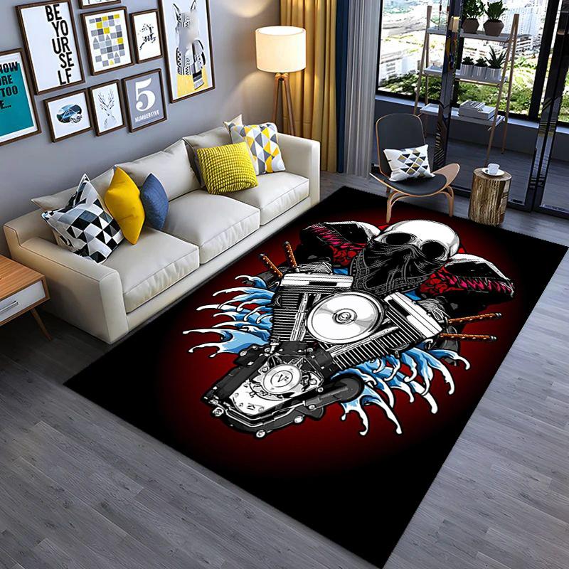 Skull Wings Engine Power carpet Suitable for all seasons printing Protective pad Office chair cushion Fashion