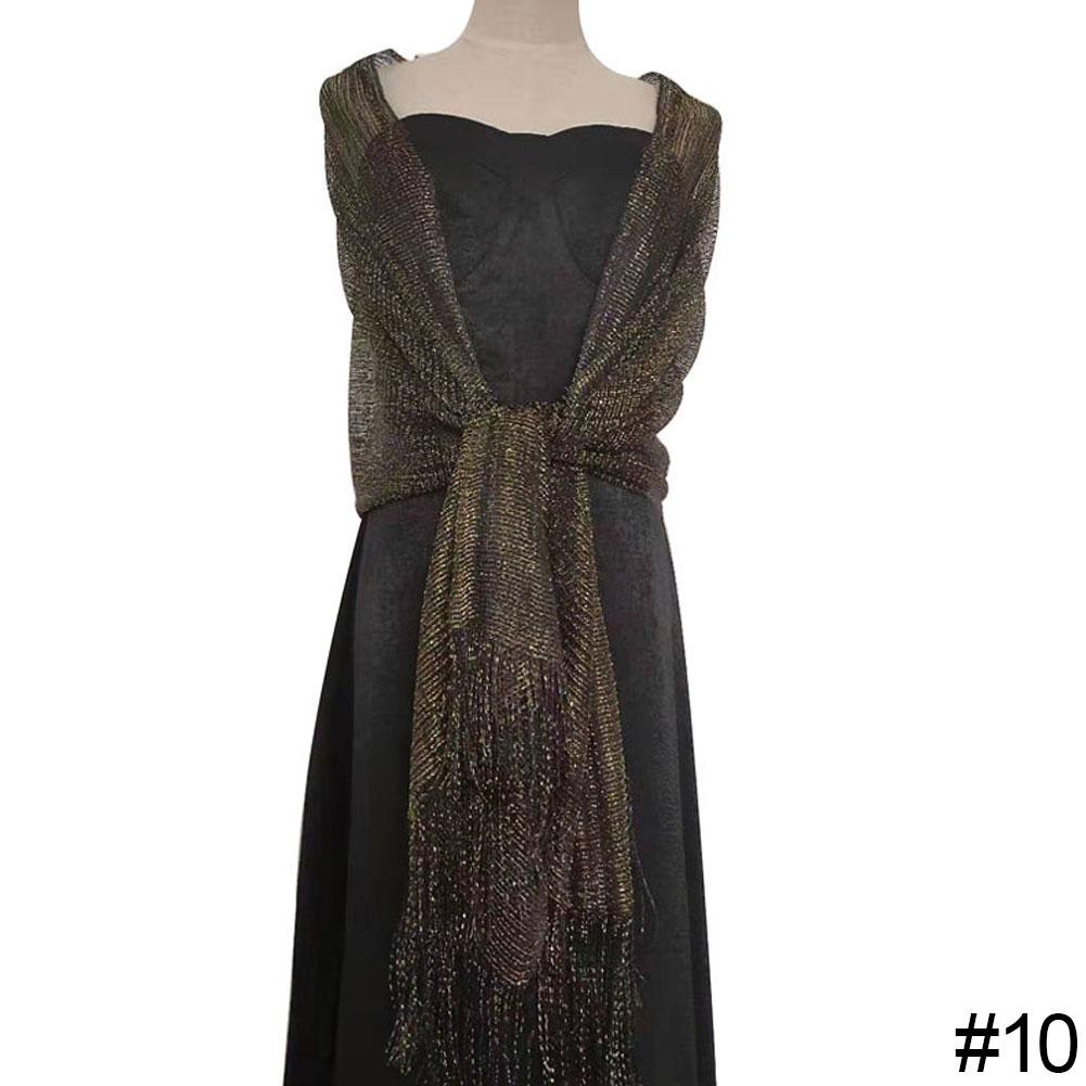 Женские элегантные вечерние платья, шали, золотые, серебристые проволочные кисточки, женские вечерние свадебные аксессуары, шарф