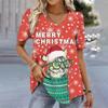 2024 New Christmas Cat Printed T-Shirt For Women Summer Fashion Kawaii Ladies Short Sleeve T Shirt Tops Festival Femele Clothing