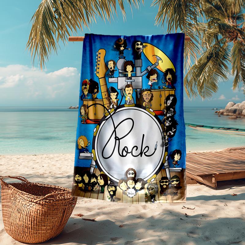 Rock Fashion Beach Towel: Ideal for Summer Adventures Soft, absorbent and quick drying suitable for swimming and bathing