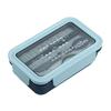Portable 1100ML Plastic Food Storage Container, Bento Case, Leak - Proof, Microwave Heating, with Chopsticks and Spoons