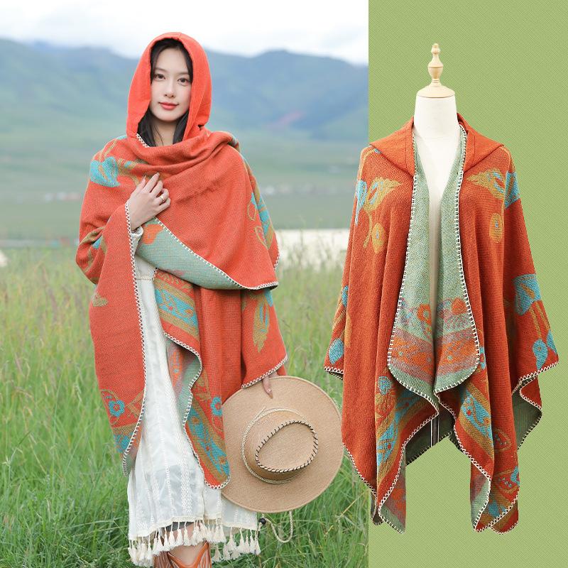 Дышащая, теплая и универсальная домашняя, осенне-зимняя женская шаль для путешествий, толстый плащ, одеяло с кондиционером