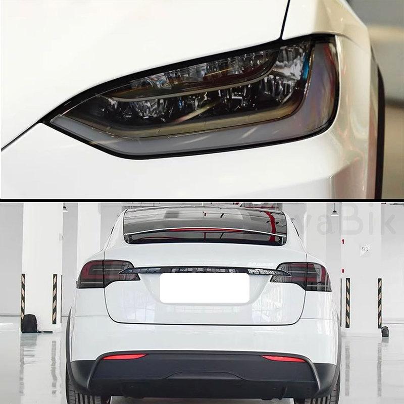 TPU Blackened Headlight Taillight Foglight Protective Film for Tesla Model X For Model S 2024 Black Color Changing Films