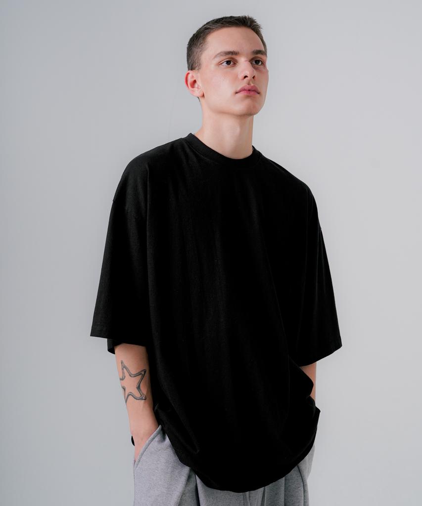 EZKATON 20S Pigment Short Sleeve T-Shirt Black Shst6770