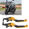 Регулируемая пара рычагов тормоза и сцепления для мотоцикла Yamaha XMAX 250 XMAX300 XMAX400 (Золото)