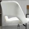 Height-Adjustable Desk Chair with Casters, 360 degrees Rotatable, Scallop Shape, Foam, 49 x 60 x 79-91 cm, Cream White
