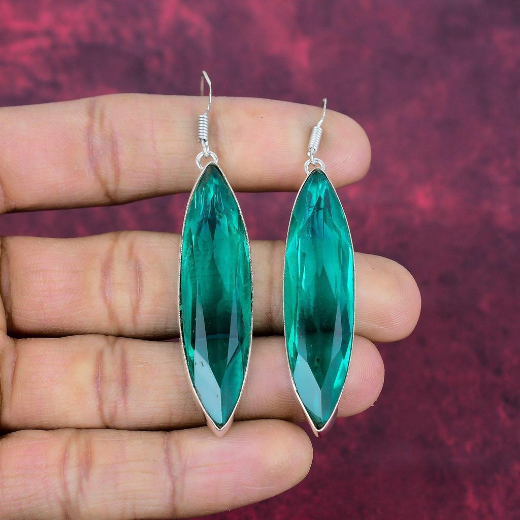 Серьги с драгоценными камнями индиголит, серьги из цельного серебра 925 пробы, старинные украшения ручной работы, подарок на День матери