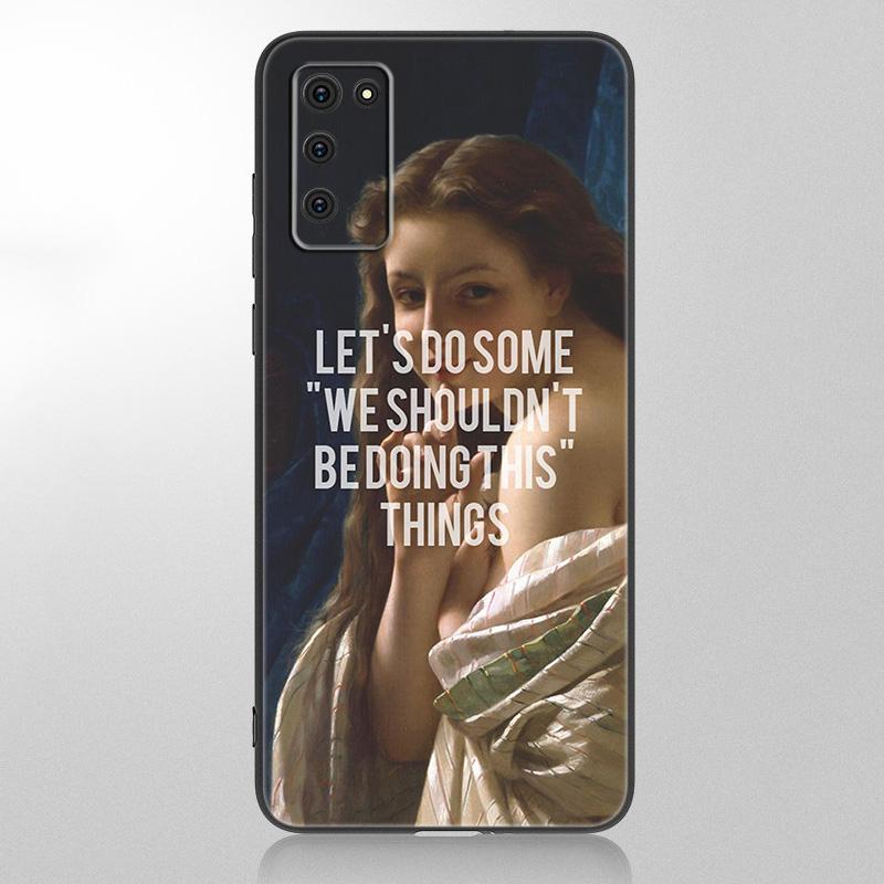 Чехол с рисунком в стиле Ренессанс для Samsung Galaxy A12 A02S A22 A32 A52 A72 A71 A51 A41 A31 A21 A11 A50 A70 A10S A20S, черный чехол