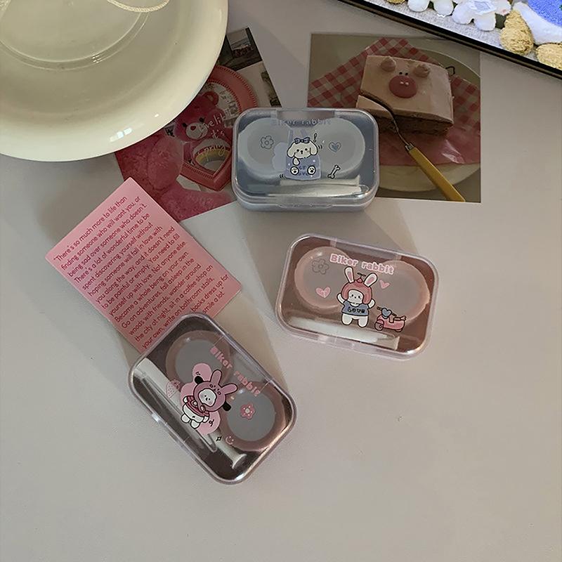 Милый мультяшный футляр для контактных линз, портативный мини-бокс для контактных линз для девочек, красивый контейнер для хранения зрачков, дорожный набор