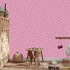 Wallpaper Geometric Pattern Powder Pink, Purple and White 50x1000