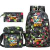 New Stumble Guys Game Merchandise Printed Student Backpack Three-piece Set Boys and Girls School Bag Set