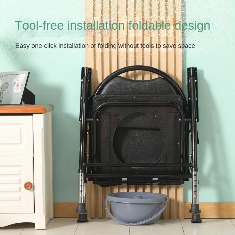 Складное сиденье для унитаза, регулируемый мягкий взрослый комод, портативный, прочный, для пожилых, беременных, съемные нескользящие ножки