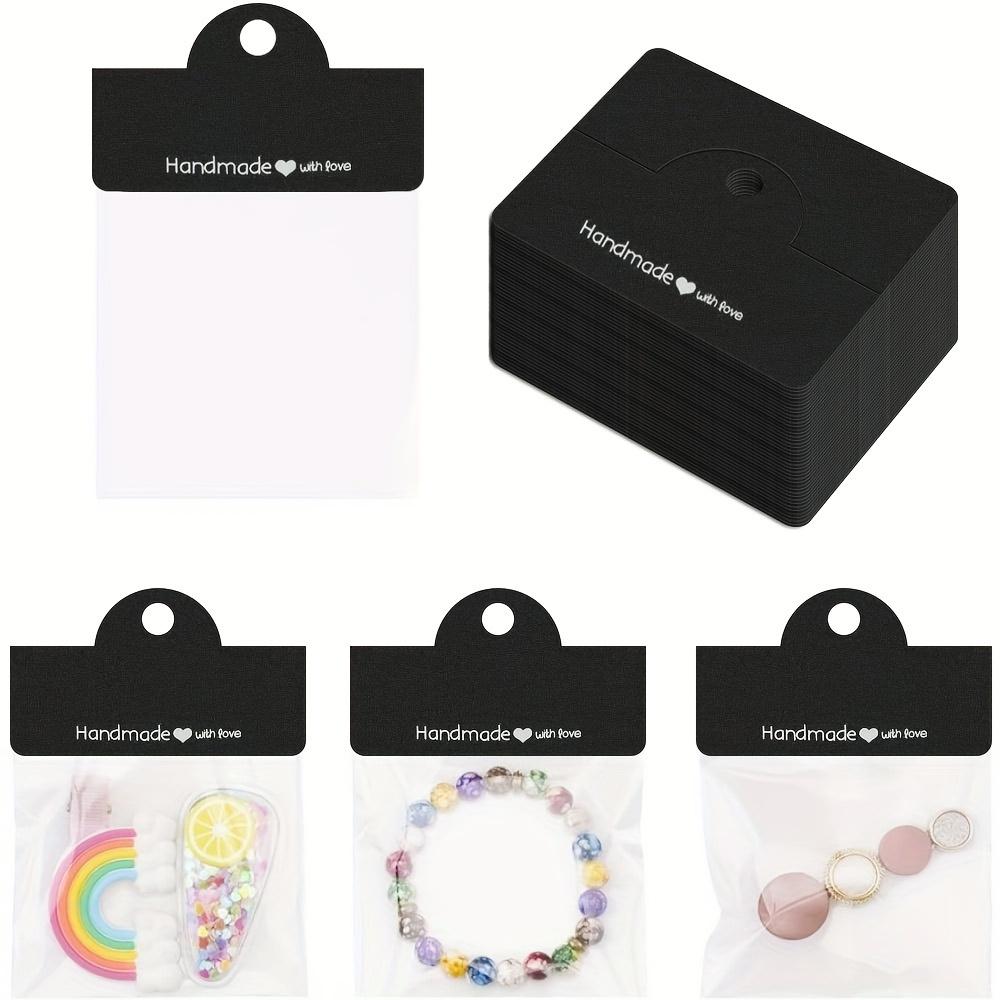 Jewelry Gift Bag Set -100pcs, Clear Brown Pouches For Earrings, Bracelets, Keychains - Perfect For Small Business Pieceaging & Craft Displays