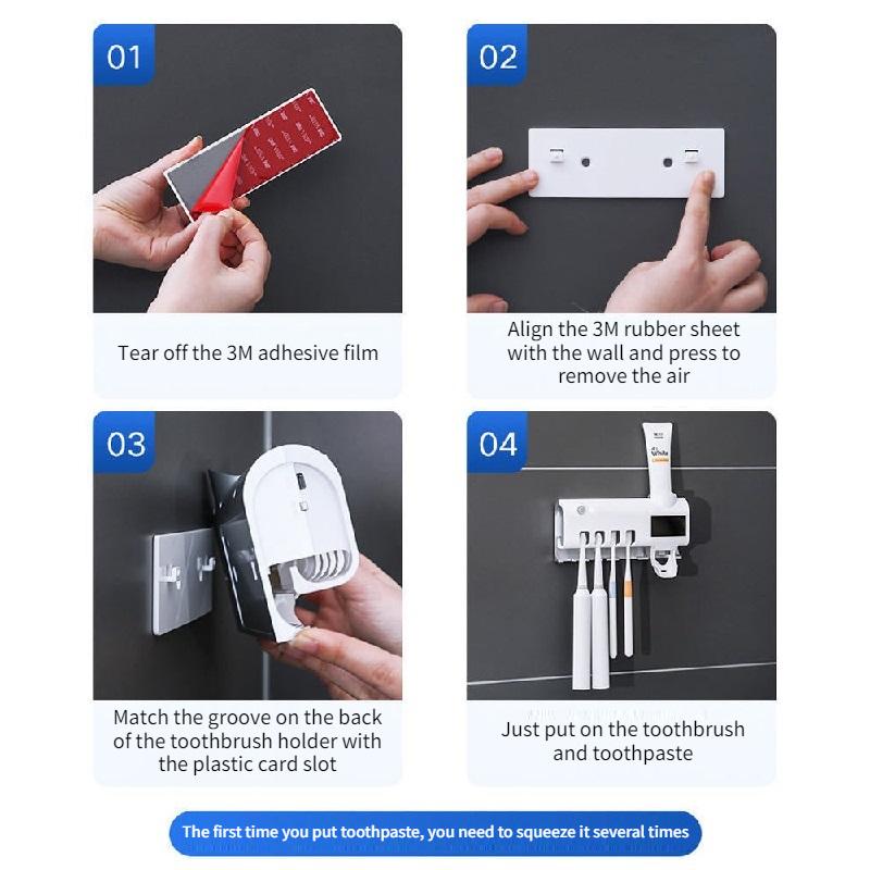 Световая энергия, зарядка, УФ-подставка для дезинфекции зубных щеток, автоматическая зубная паста, сжимающая артефакт, специальные интеллектуальные принадлежности для ванной комнаты