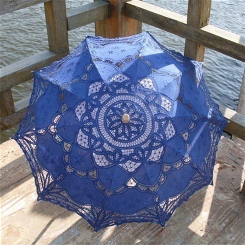 Модная кружевная зонт-трость от солнца Вышивка Белая Свадебная Ombrelle Dentelle Parapluie Mariage