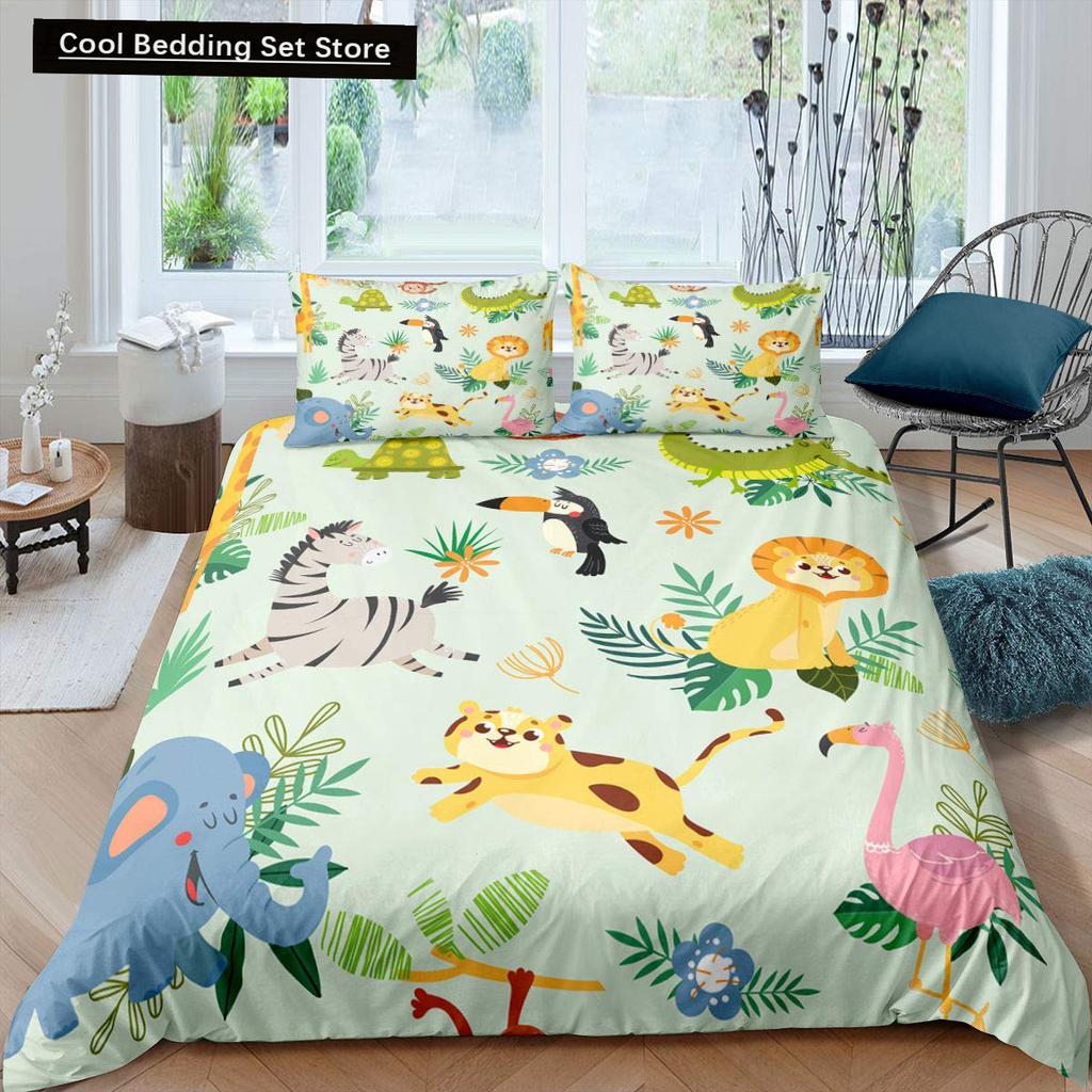 Farm Animals King Queen Duvet Cover Rooster Sheep Pig Cow Bedding Set Farmhouse Country Comforter Cover Polyester Quilt Cover