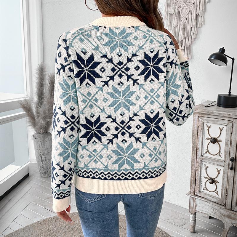 Knitwear Autumn and Winter Casual Women's Pullover Jacquard Sweater