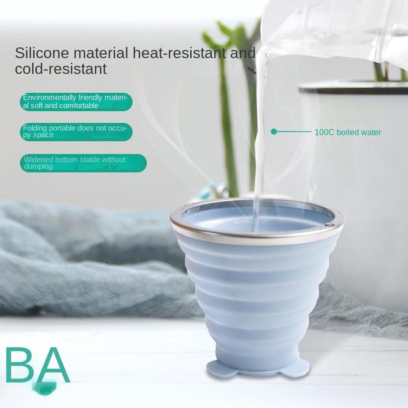 Folding Silica Gel Cup Creative Outdoor Travel Silicone Bear Water Cup Ultra-Thin Telescopic Cup