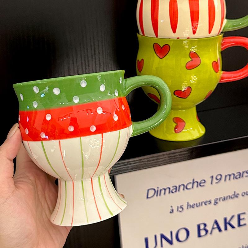 Персонализированные и креативные керамические кружки ручной росписи для домашнего использования, бокалы для красного вина высокого вида, офисные кофейные кружки, сувениры