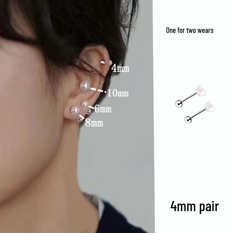 Корейские серьги в стиле ретро с жемчугом и серебряной иглой 925 пробы для женщин - Стиль знаменитости