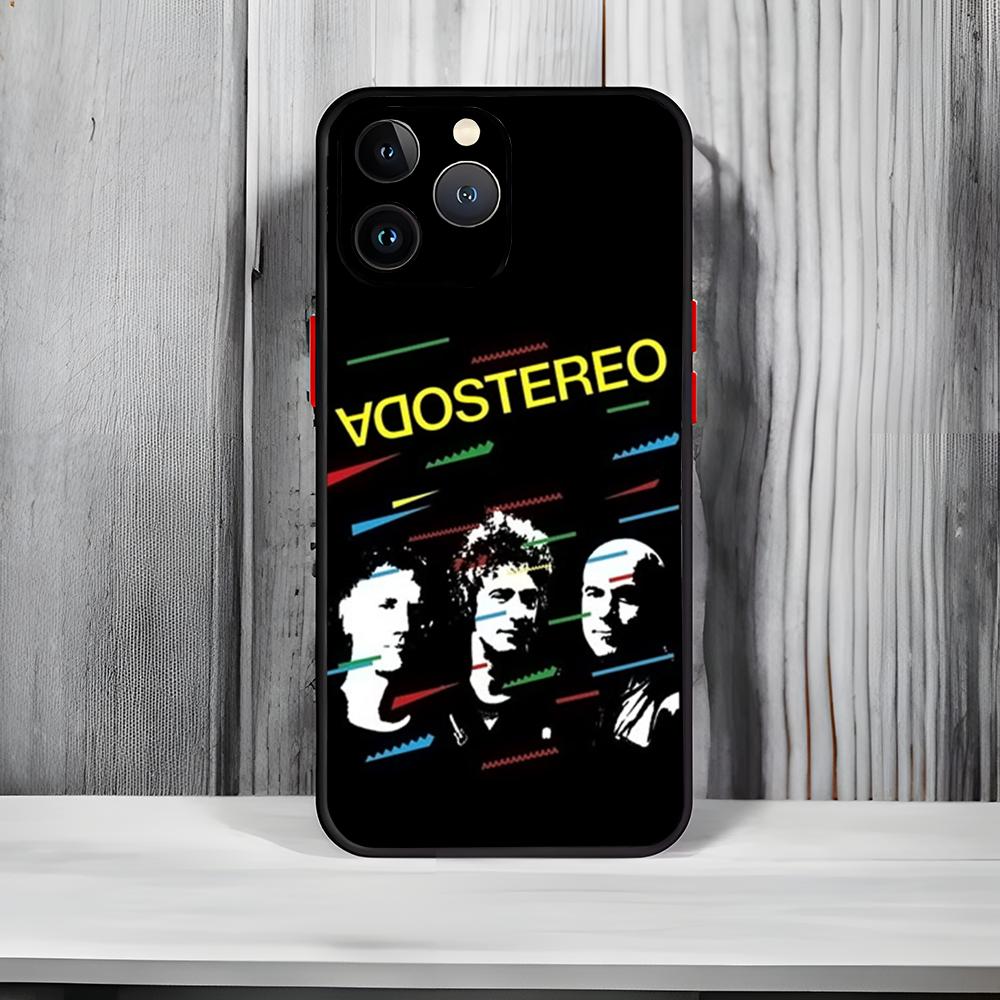 Чехол для телефона Rock Band S-SODA STEREO Черный Матовый Тонкий Чехол для телефона Для iPhone17 16 15 14 13 ProMax