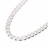 Silver One Men's 925 Silver Curb Chain Necklace, Made In Italy, M1 [White Silver, 6-Sided Cut, 3.5mm Wide, 1.2mm Thick] [70cm]