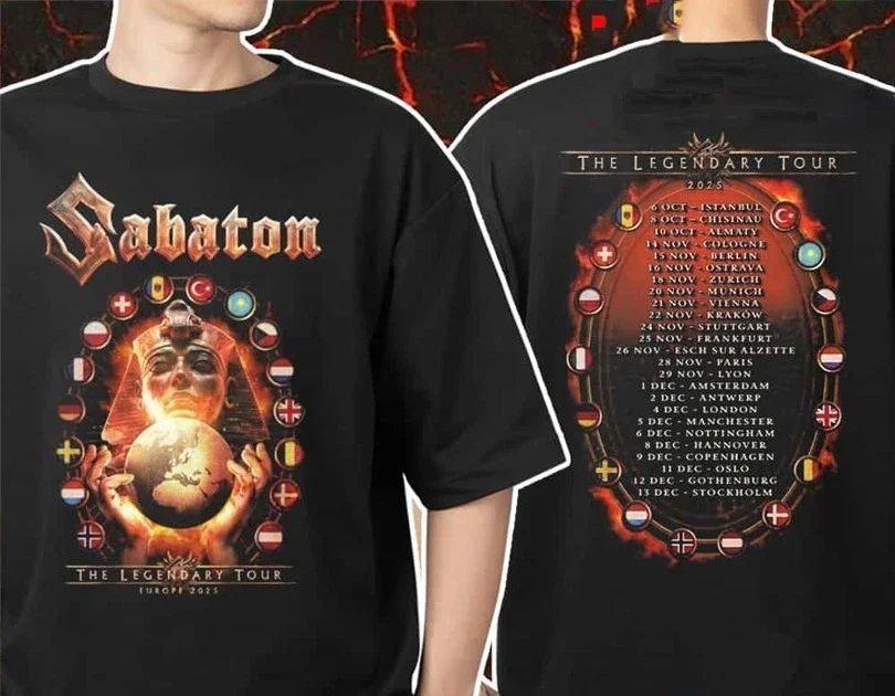 Rock Heavy Metal Tops The Sabaton Legend Tour Europe 2025 Tshirt Is A Genderfriendly Print Cotton Shortsleeved Tshirt Unisex