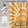 Here Comes The Sun Shower Curtain 72x72 Inches Boho Vintage Floral Bus Retro Hippie Orange Sun Sunshine Reversible for Home