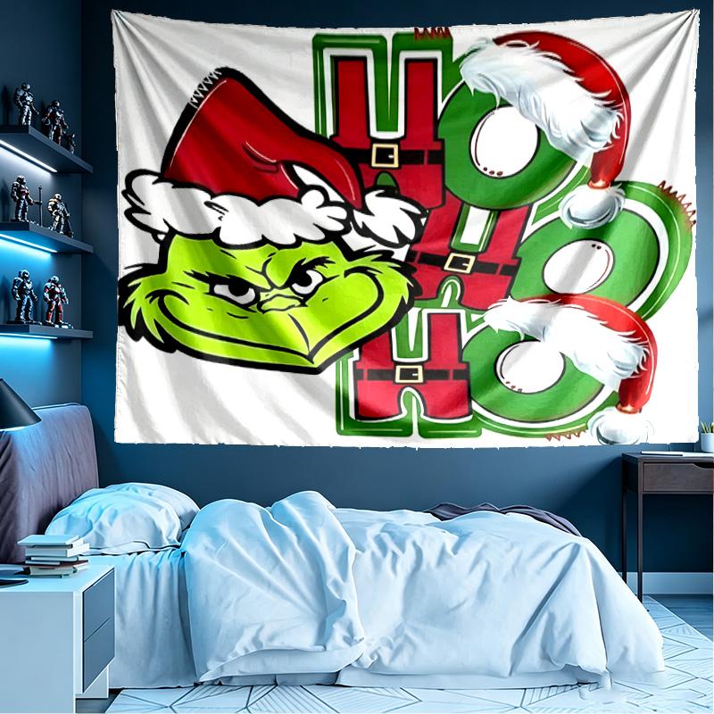 The Grinch Print Tapestry, Lightweight Wall Hanging, for Bedroom, Dorm, Living Room, Home Art Decor, Birthday Christmas Gift for Friends