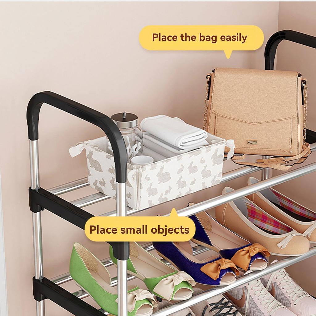 Five-layer plastic shoe rack Shoe Rack Household Simple Metal Shoe Rack Shoe Storage Box Shoe Cabinet Storage Slippers Multi-Layer Door Frame Shoe