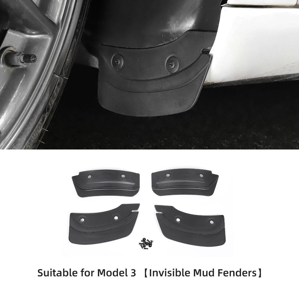 LUCKEASY For Tesla Model Y 2020-2025 Invisible Mud Fenders Modification Car Exterior Accessories Model 3 2025 Mudguards 4Pcs