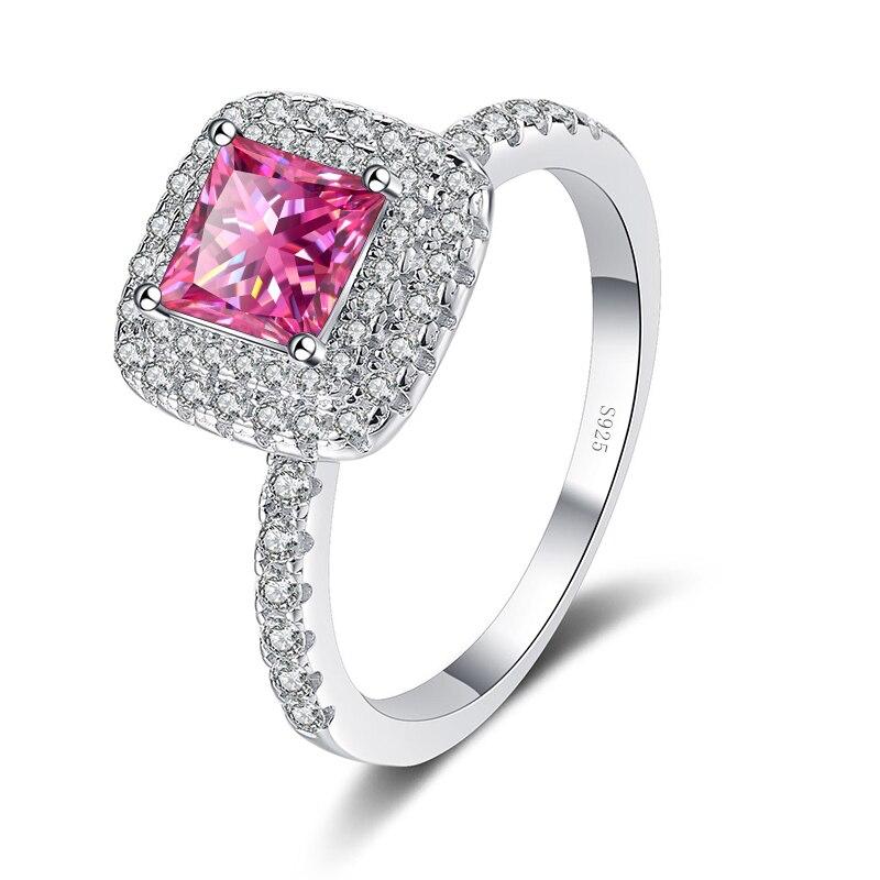 Bague Ringen Роскошное твердое серебро 1 карат, обручальное кольцо с муассанитом принцессы, винтажное ювелирное изделие, подарок для женщин