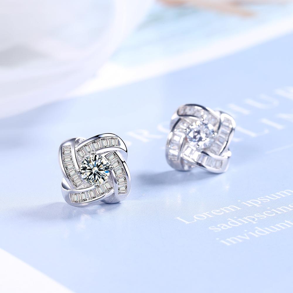 Спиннинг Минималистский Подарок Модные Циркониевые Сверкающие Классические Серьги-Гвоздики Для Женщин Ослепительные Женские Элегантные Аксессуары Вечные Ювелирные Изделия