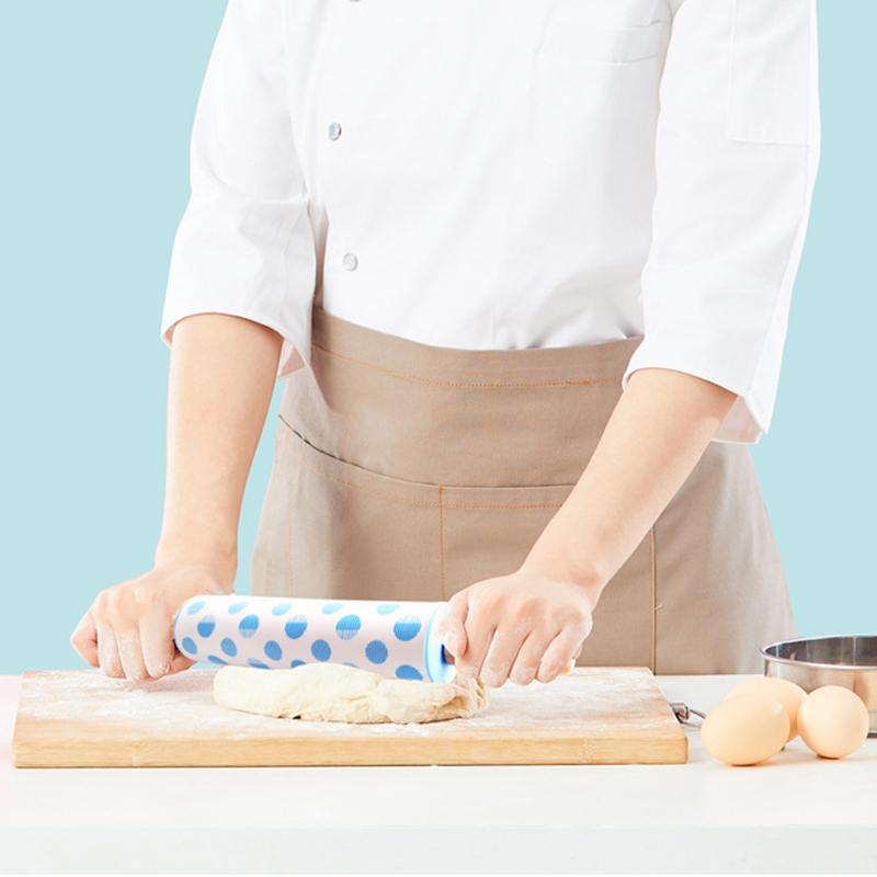 НОВАЯ антипригарная силиконовая скалка с деревянной ручкой для теста и муки, кухонные принадлежности для выпечки и приготовления пищи, 12 дюймов