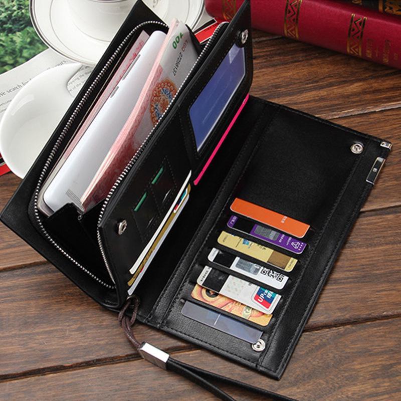 Men Long Wallets Large Capacity Zipper Handbag Card Holder Male Purse Coin Pocket Luxury Brand Clutch Wallet For Men