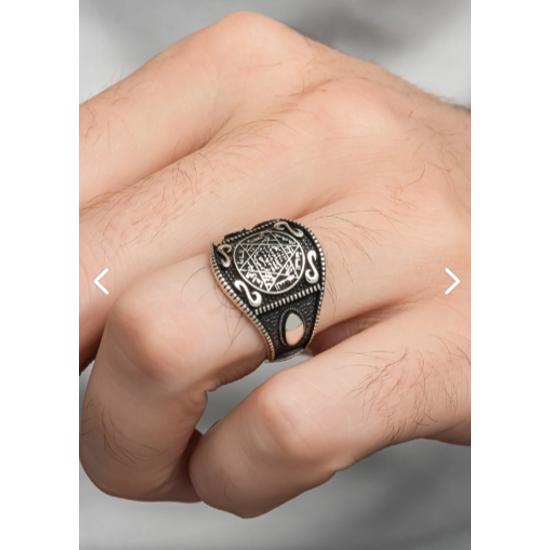 Печать Соломона Мужское кольцо из стерлингового серебра 925 пробы