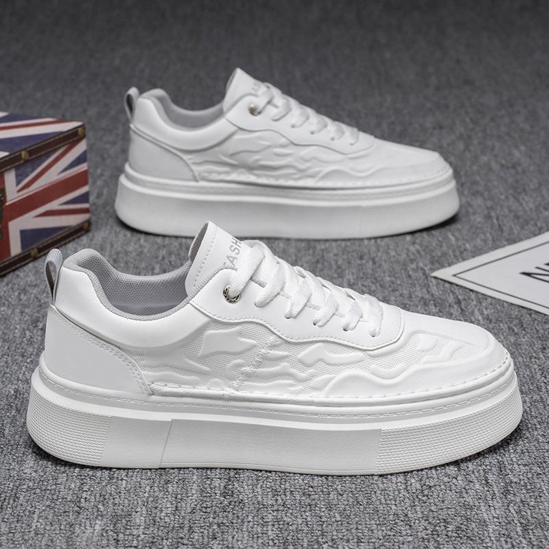 Мужская обувь весна новая повседневная кожаная белая обувь мужская легкая платформа спортивные кеды для скейтборда уличная трендовая обувь