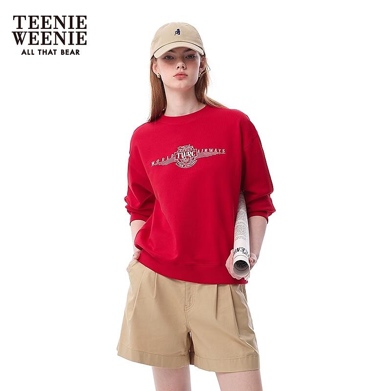 Teenie Weenie Женская повседневная толстовка с круглым вырезом и принтом медведя