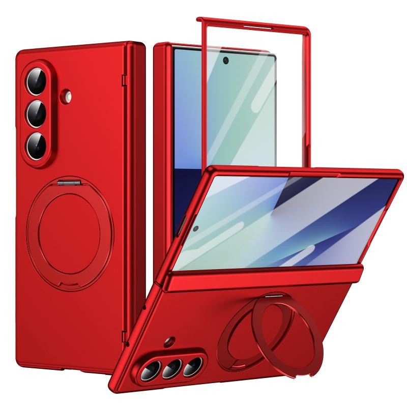 Hinge Protection Magnetic Case For Magsafe Samsung Galaxy Z Fold 8 Ultra Fold 7 Fold 6 5 4 3 With 360°Rotation Stand Full Cover