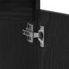 Black Oak Bathroom Sink Cabinet, Triangular Black Legs, Large Storage Space, 58x33x60 Cm Made of Particle Board.
