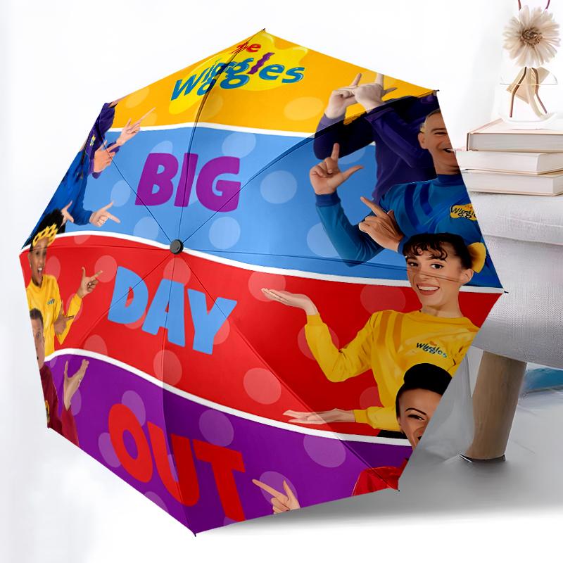 Printed The Wiggles Printed Folding Umbrella,Outdoor,Leisure,And Travel Umbrella,Durable Umbrella Fabric,Birthday And Holiday Gift