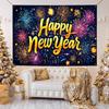 Black Gold 2026 New Year Banner Firework Balloons Photo Background Party Backdrop  Photo Studio
