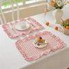 Ruffled Placemats, Plaid Gingham Table Mats Decorative, Placemats for Farmhouse-Style Kitchens, Dining Rooms and Holiday Parties