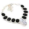 Dendrite Opal, Spinel Gemstone 925 Sterling Silver Jewelry Necklace 18" T4f23